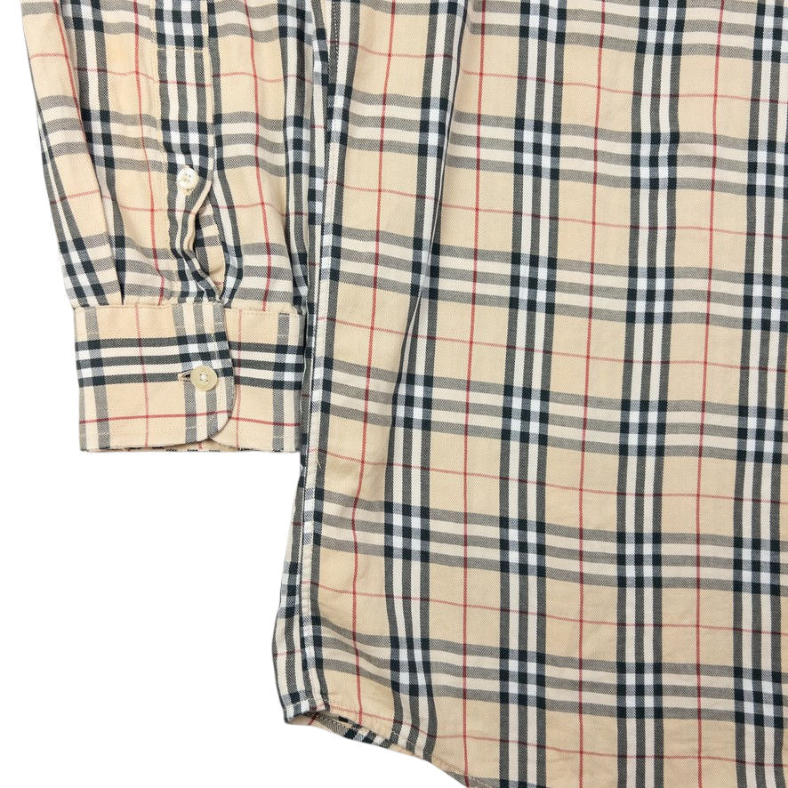 Vintage Burberry Nova Check Long Sleeve Button Up Shirt Size S