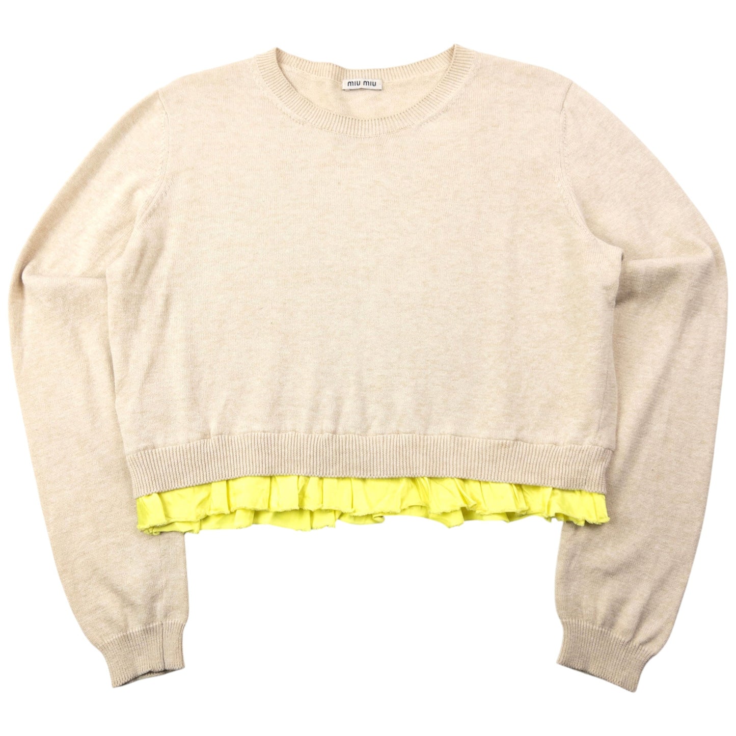 Vintage 2010 Miu Miu Frill Trim Cropped Jumper Womens Size M