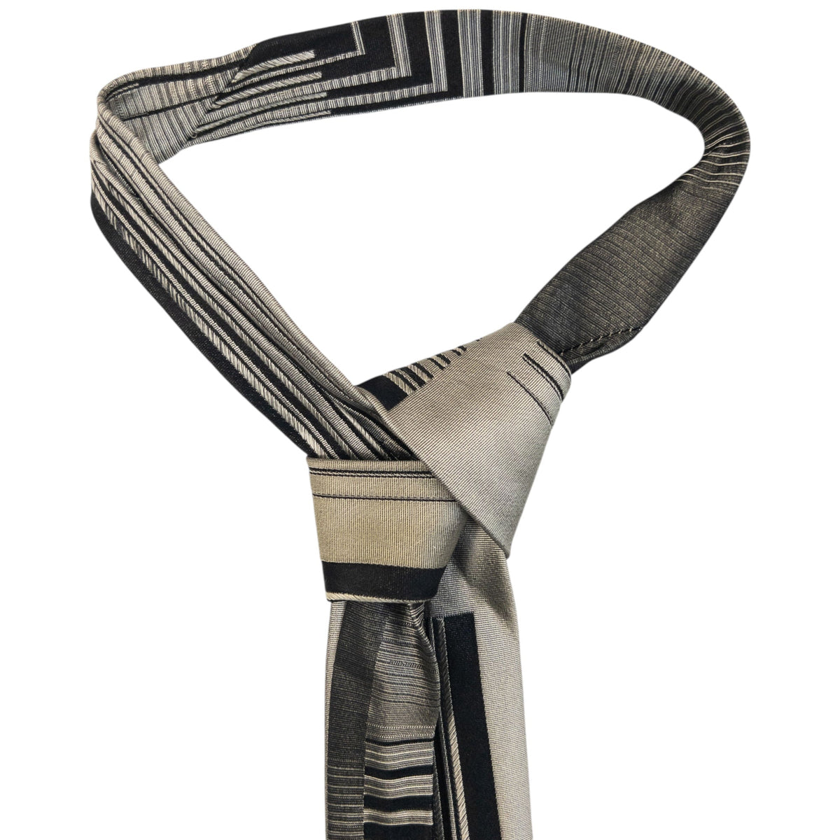 Vintage 90s Gianni Versace Geometric Silk Tie | O/S, Grey