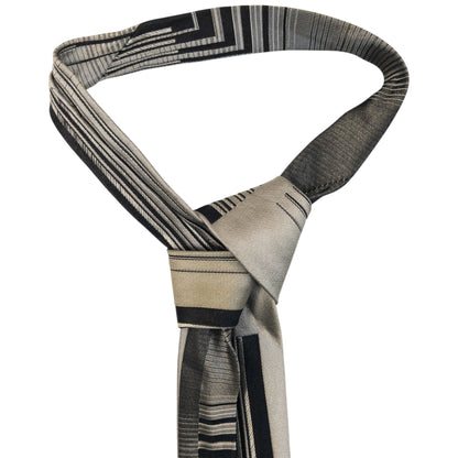 Vintage 90s Gianni Versace Geometric Silk Tie | O/S, Grey