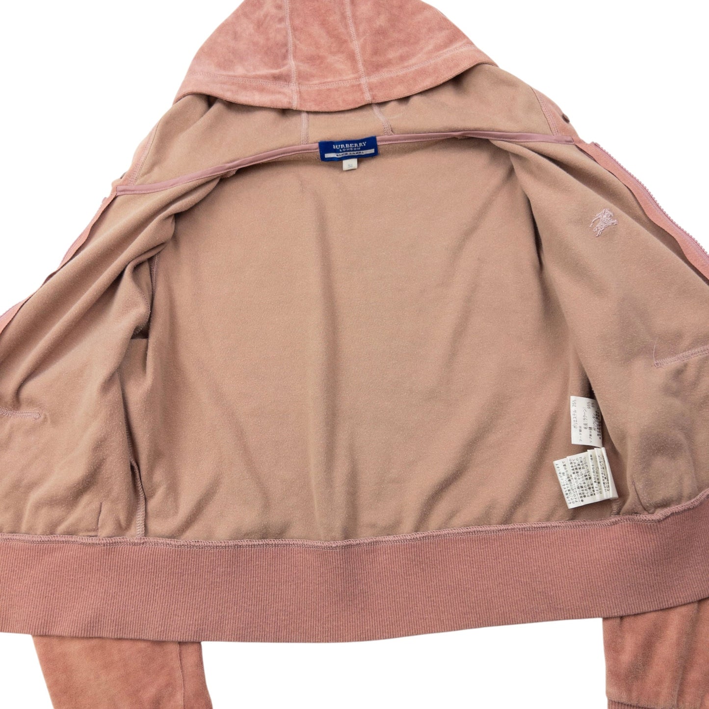 Vintage 2000s Burberry Blue Label Velour Zip Up Hoodie Womens Size S | Small, Multicoloured
