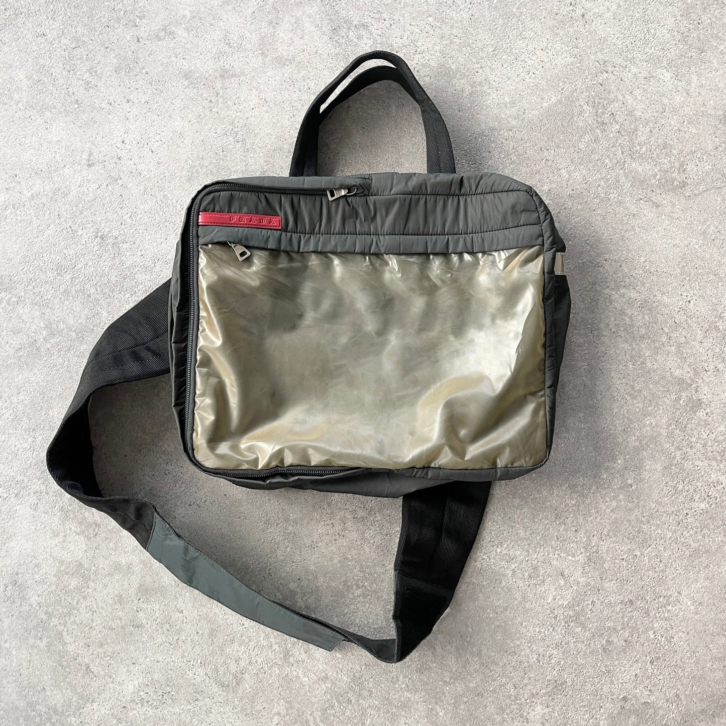 Prada Sport RARE 1999 reflective cross body bag (16”x14”)