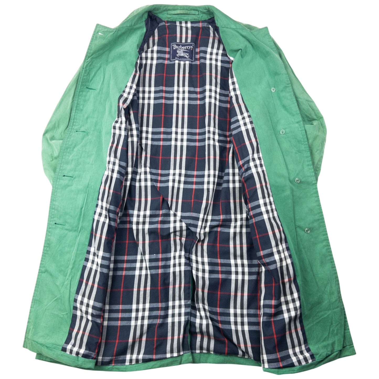 Vintage 90s Burberry Nova Check Lined Belted Trench Coat Womens Size XL | XL, Blue