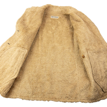 Vintage 90s Issey Miyake Fur Lined Button Up Jacket Size M | Medium, Beige