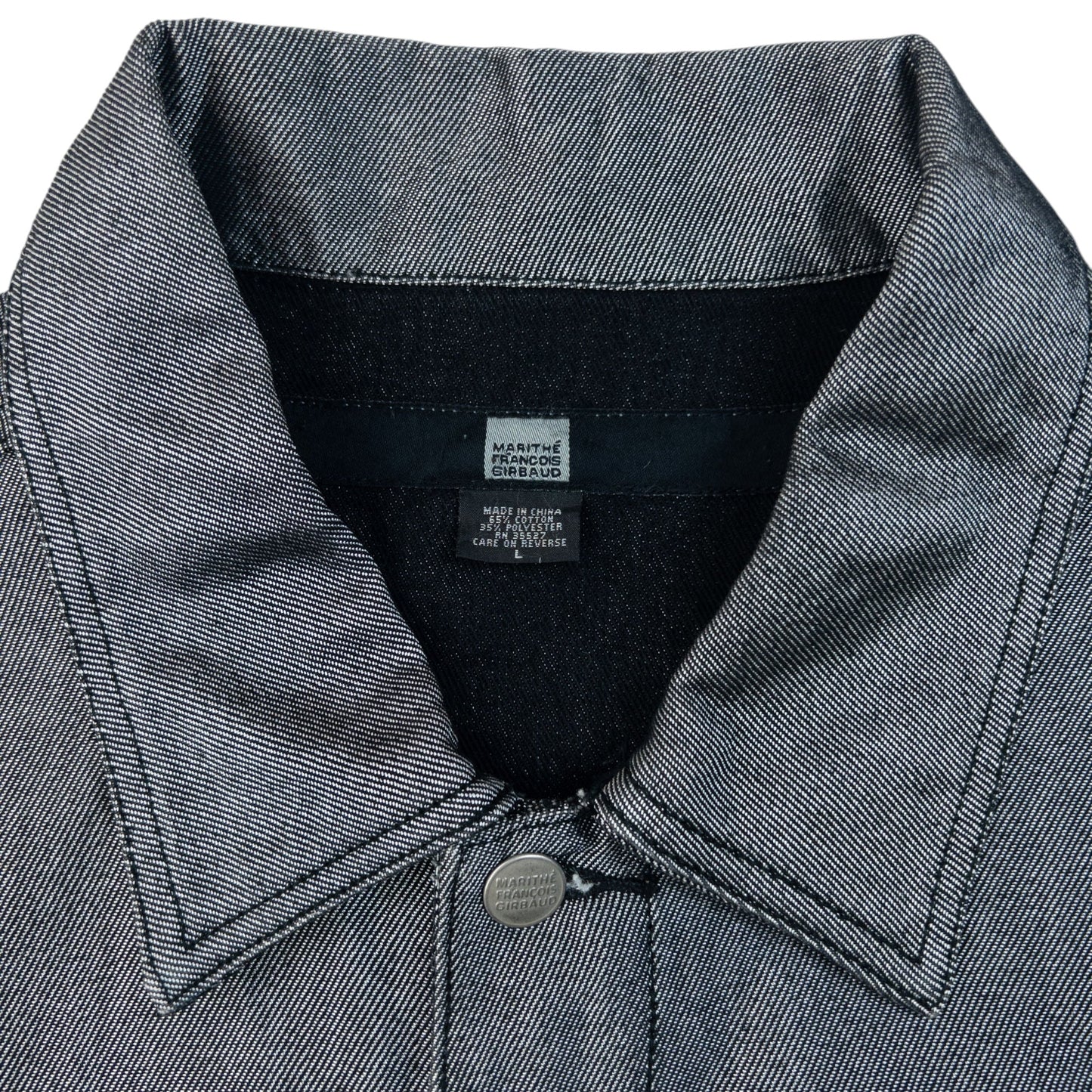 Vintage 2000s Marithe + Francois Girbaud Metallic Denim Jacket Size XL | XL, Grey