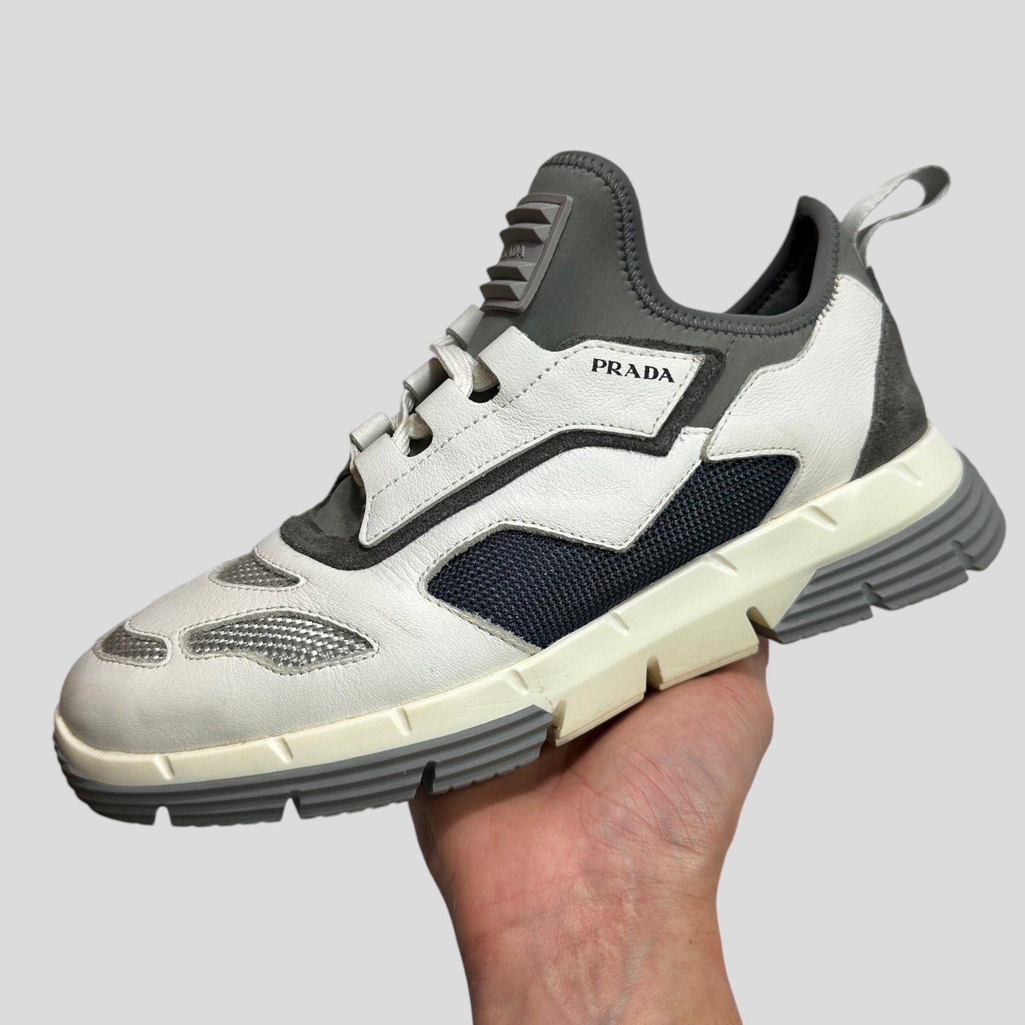 Prada Nevada Low Leather Runner Trainers - EU39 (UK7)