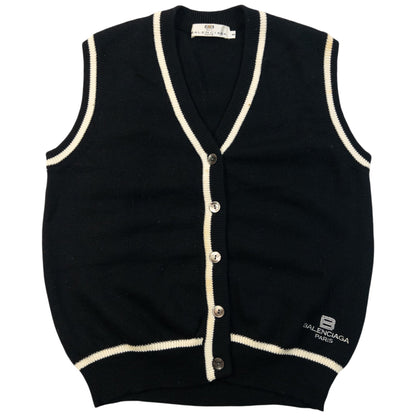 Vintage 90s Balenciaga Golf Button Up Sweater Vest Womens Size M | Medium, Multicoloured