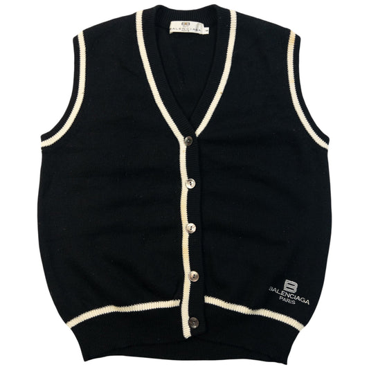 Vintage 90s Balenciaga Golf Button Up Sweater Vest Womens Size M | Medium, Multicoloured