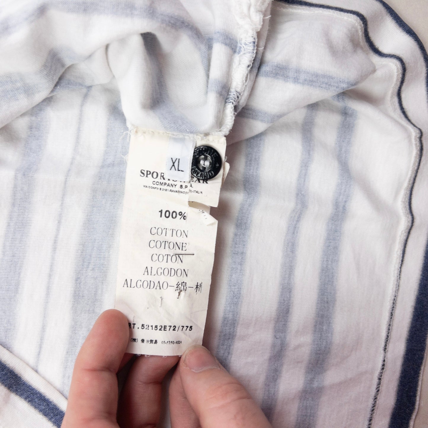 Vintage Stone Island Striped Polo Shirt Size M