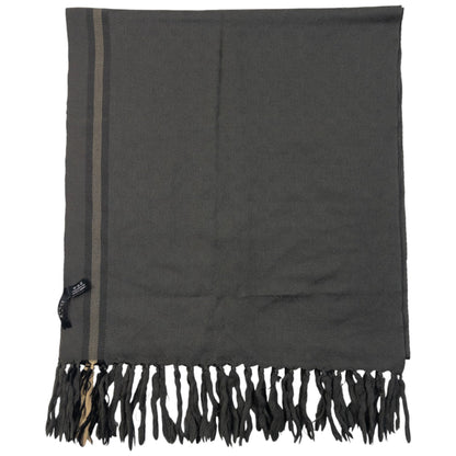 Vintage 2000s Gucci Monogram Wool Tassel Scarf | O/S, Grey