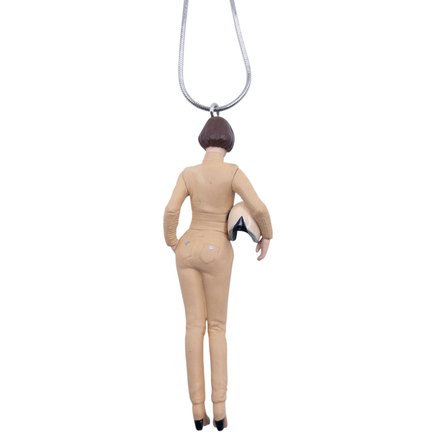 Vintage 2011 Chanel Keira Knightley Coco Mademoiselle Racing Figurine Necklace | O/S, Beige