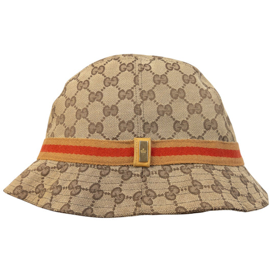 Vintage 2000s Gucci Monogram Bucket Hat Size M | O/S, Beige