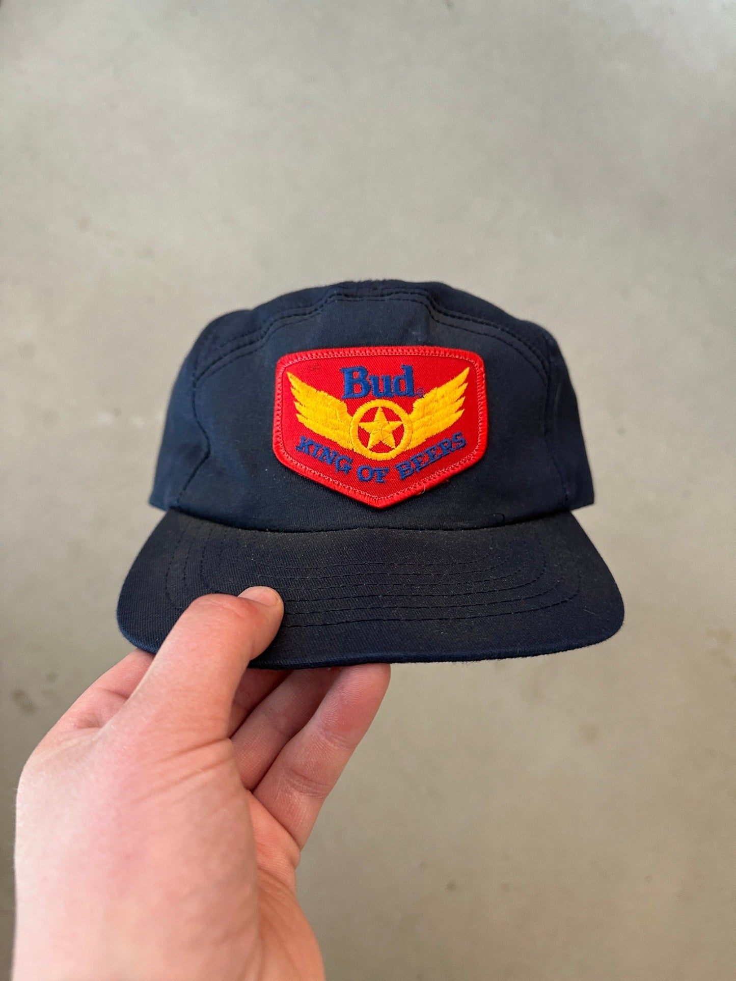 1980’s Budweiser King of Beers Cap | O/S, Navy