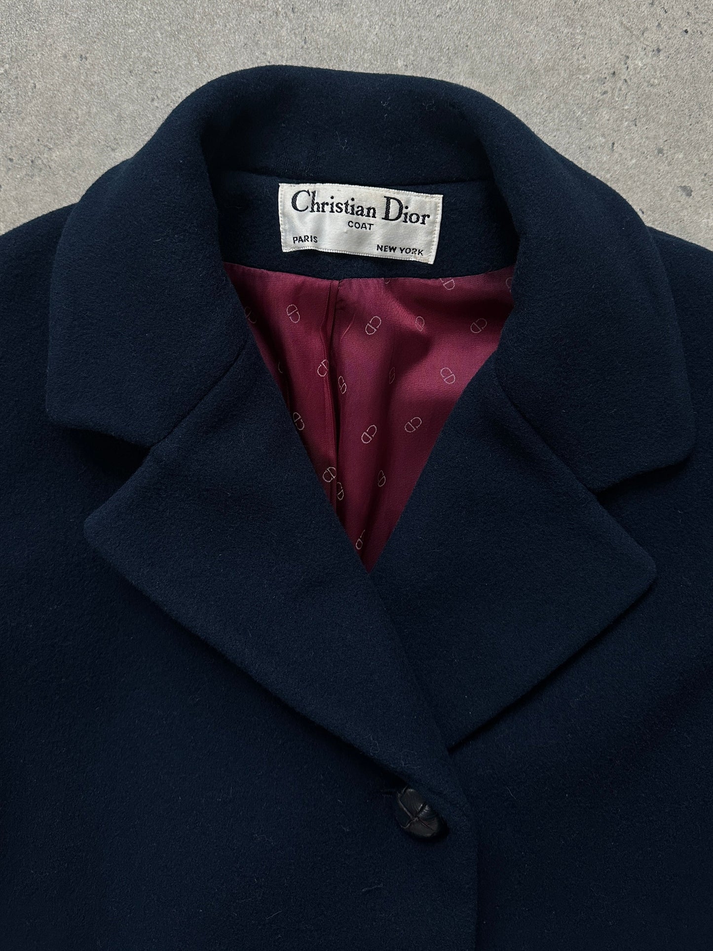 Christian Dior 1970s Pure Wool Single Breasted Coat - M