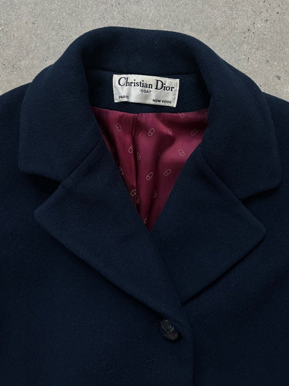 Christian Dior 1970s Pure Wool Single Breasted Coat - M