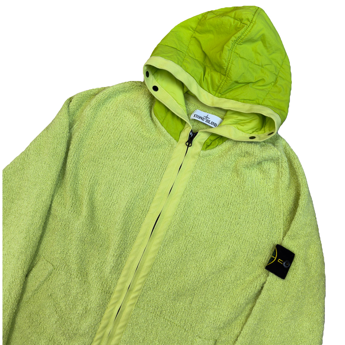 Stone Island AW/19 Knitted Hoodie In Lime Green (L) | Large, Green
