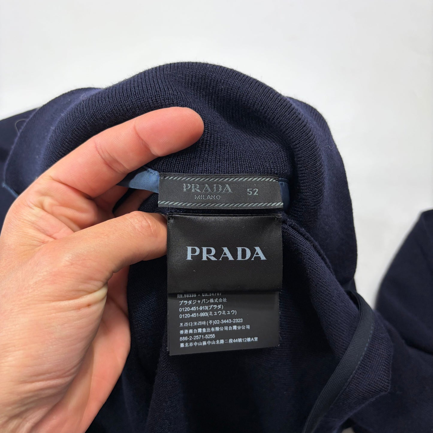 Prada Milano 2017 Nylon Panelled Red Tab Logo Knit Cardigan - IT52 | O/S, Multicoloured