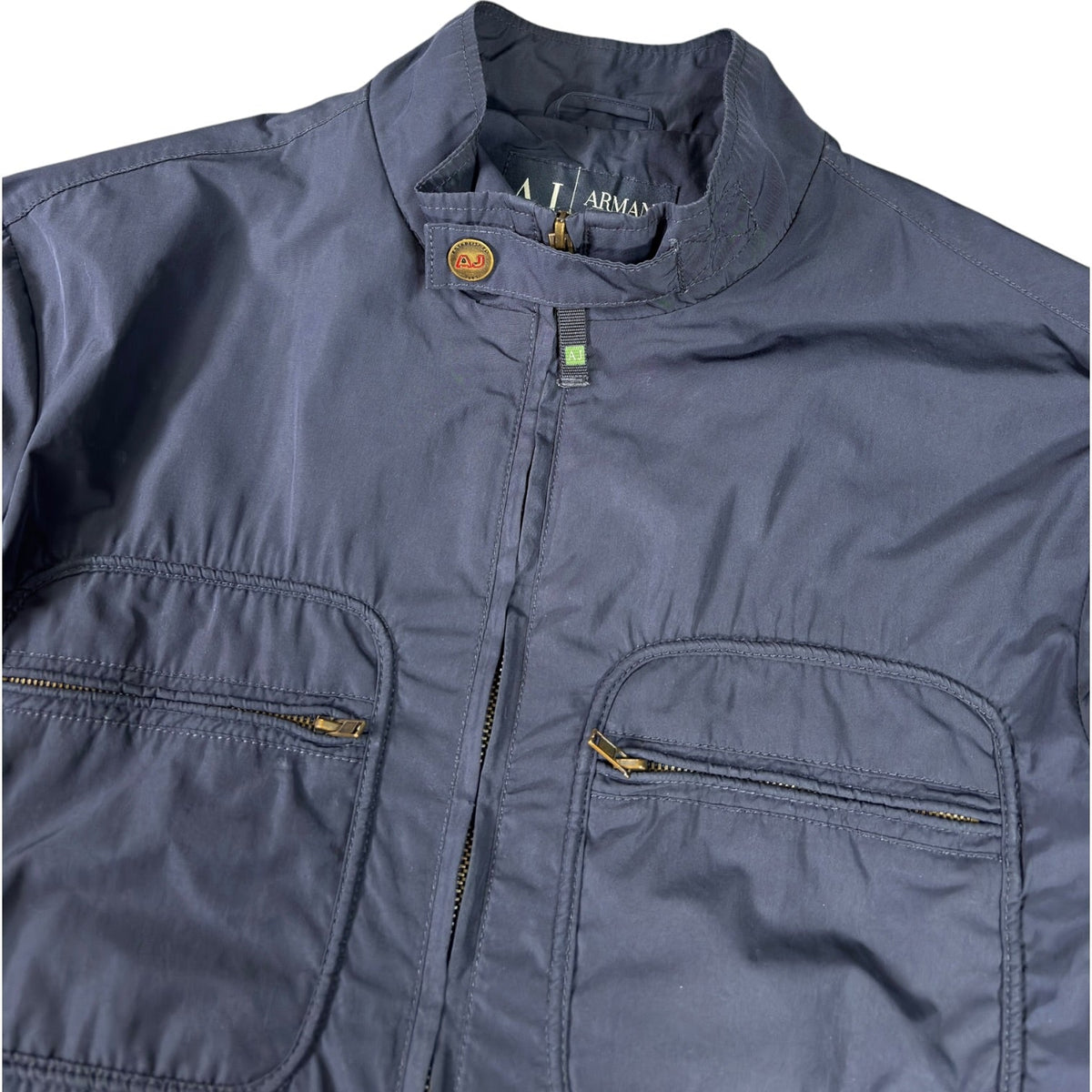 Armani Jeans 00's Navy Cropped Multipocket Jacket M | Medium, Navy
