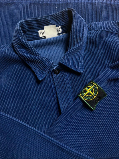 A/W 1994 Persian Blue Jumbo Corduroy Button Down Single Pocket Work Shirt