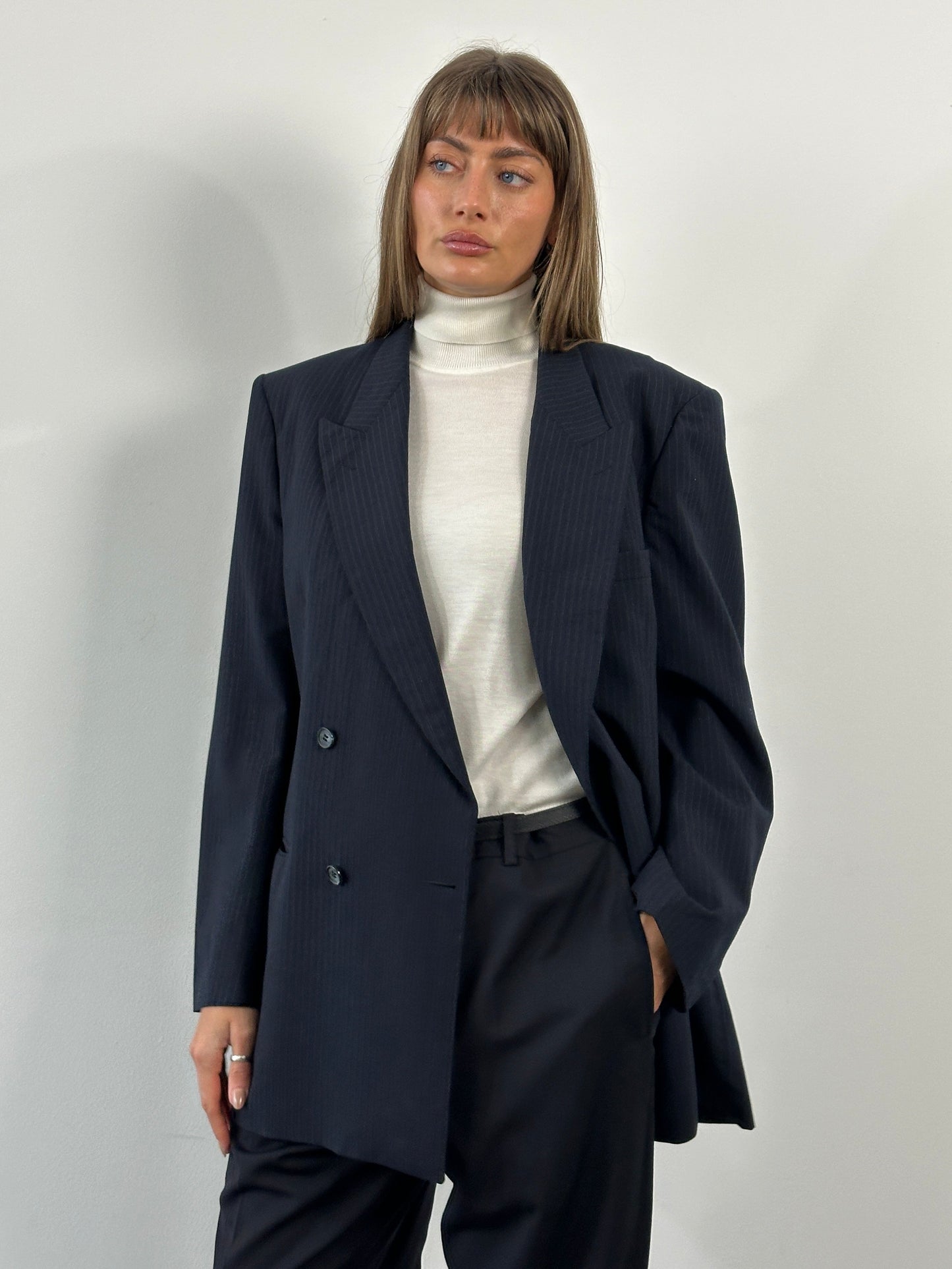 Yves Saint Laurent Menswear 1990s Pure Wool Double Breasted Blazer - 42R/XL