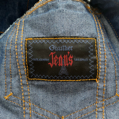 1990s jean paul gaultier jeans corset detail denim jacket | Blue, Blue
