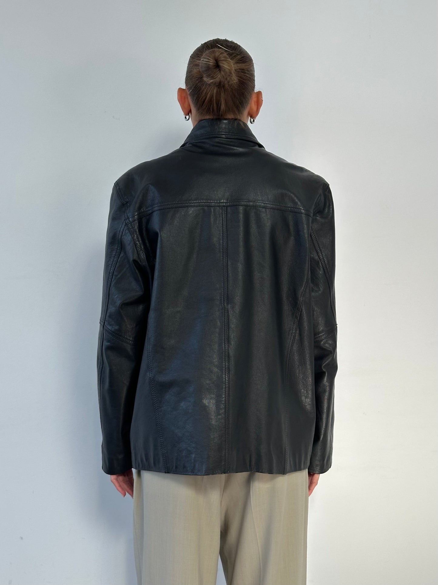 Vintage Minimal Leather Jacket - M/L