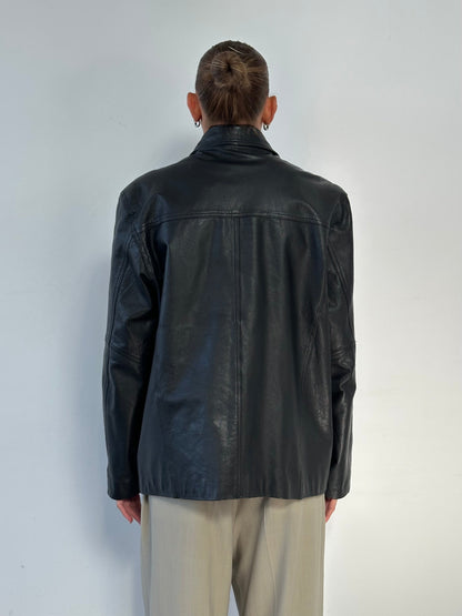 Vintage Minimal Leather Jacket - M/L