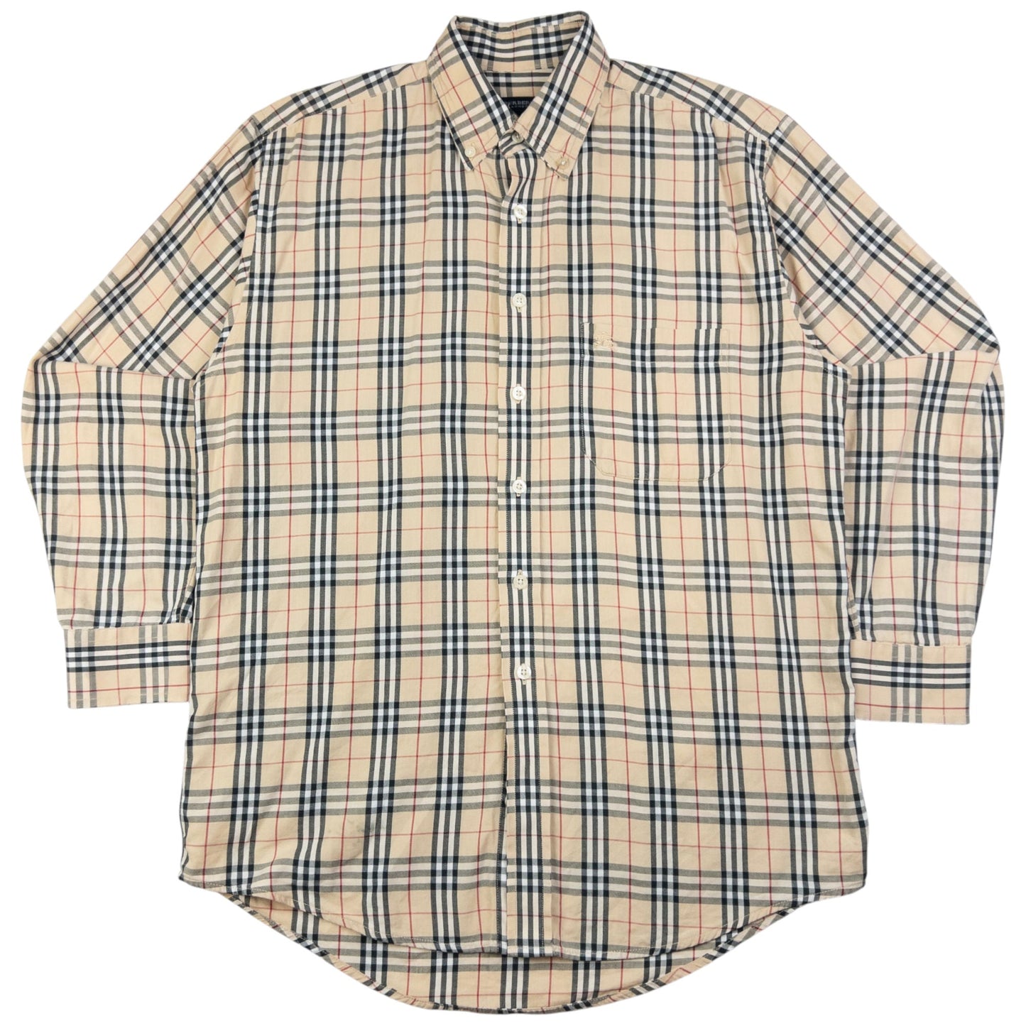 Vintage Burberry Nova Check Long Sleeve Button Up Shirt Size S