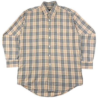 Vintage Burberry Nova Check Long Sleeve Button Up Shirt Size S