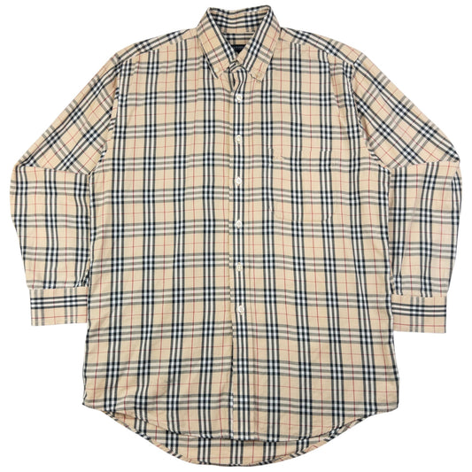 Vintage Burberry Nova Check Long Sleeve Button Up Shirt Size S