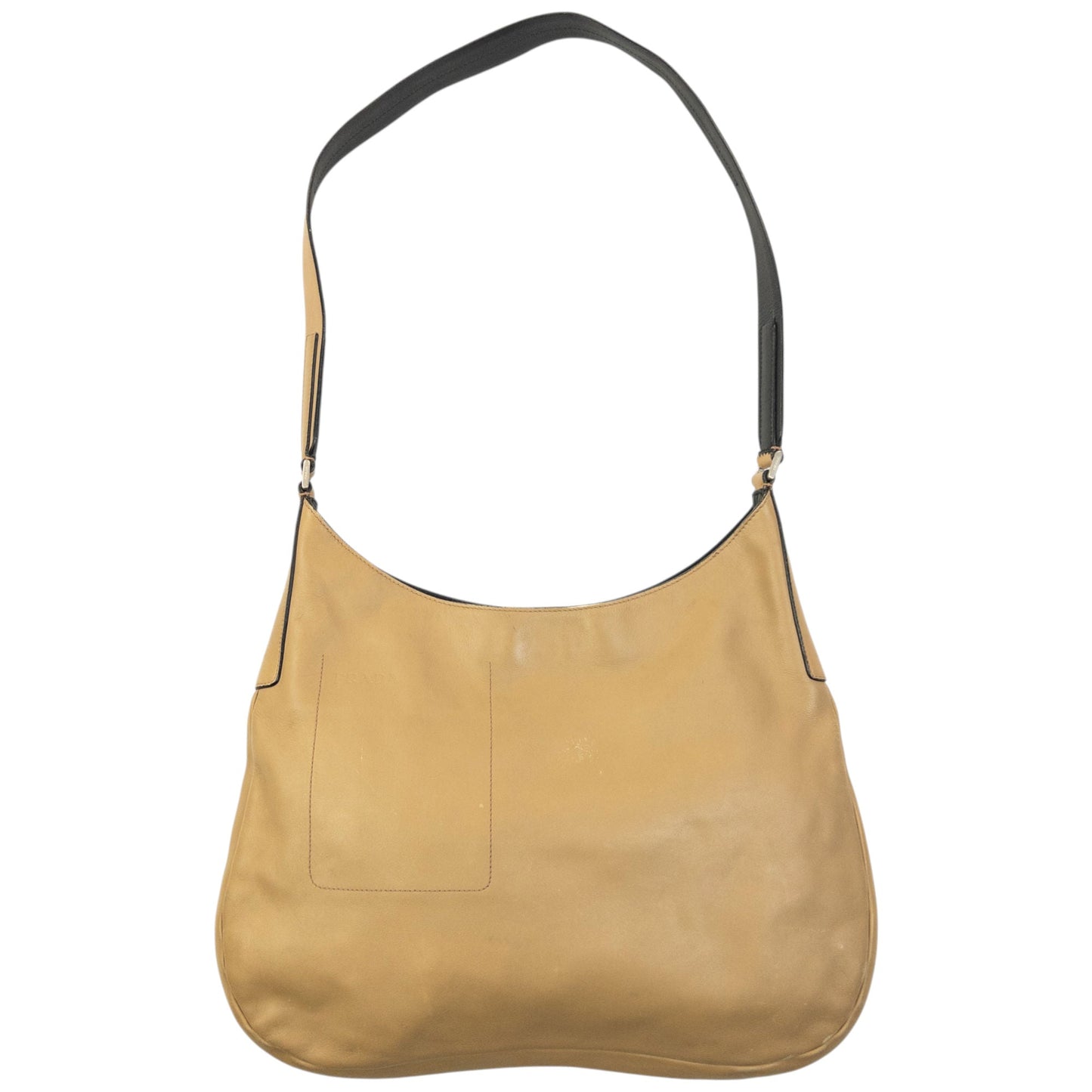 Vintage 2000s Prada Leather Shoulder Bag | O/S, Beige