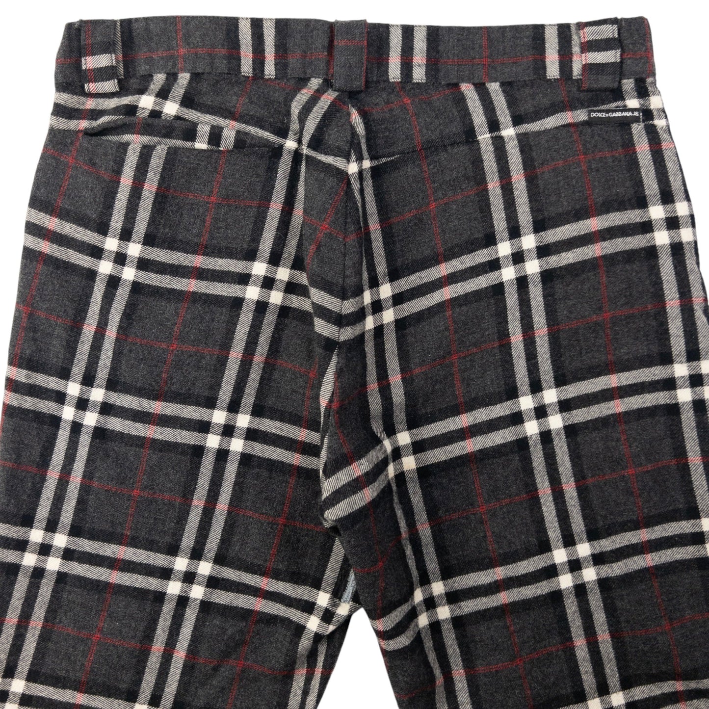 Vintage Dolce & Gabbana 'Burberry' Tartan Wool Trousers Size W33