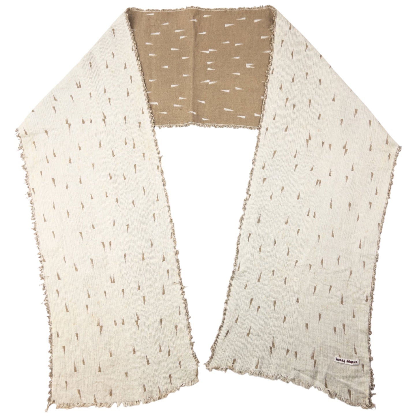 Vintage 80s Issey Miyake Pattern Scarf | O/S, Beige