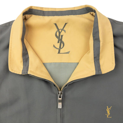 Vintage 90s YSL Yves Saint Laurent Harrington Jacket Size M | Medium, Grey