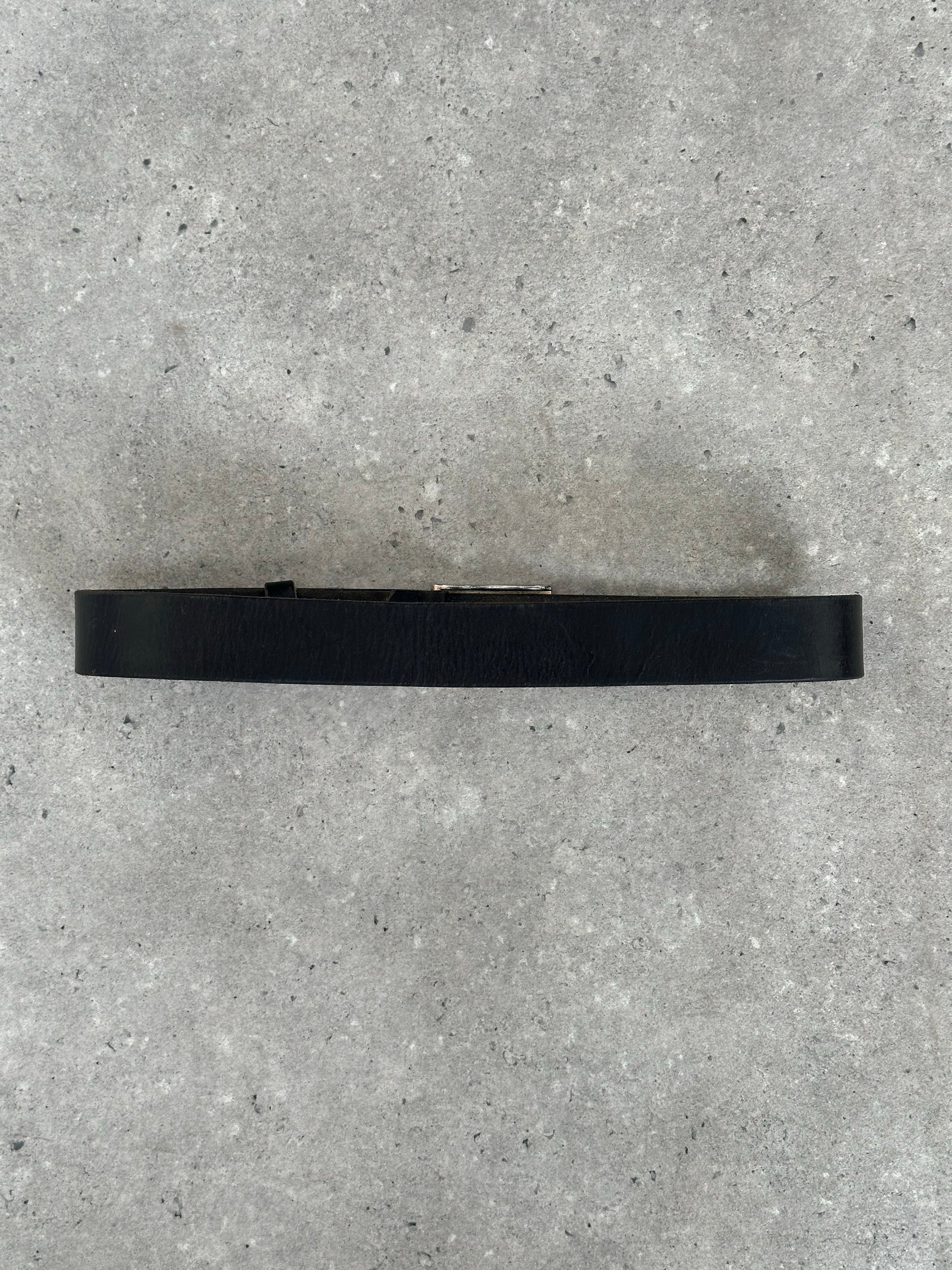 Armani Jeans 1990s Logo Buckle Leather Belt - W24-32