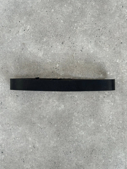 Armani Jeans 1990s Logo Buckle Leather Belt - W24-32