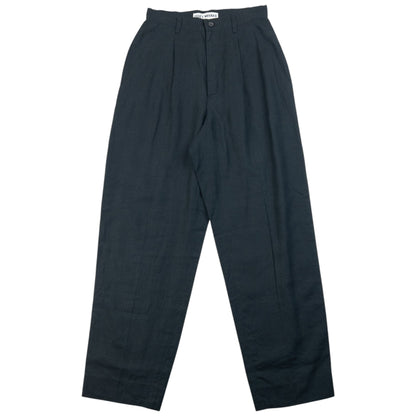 Vintage 90s Issey Miyake Pleated Linen Trousers Size W24 | W24, Black