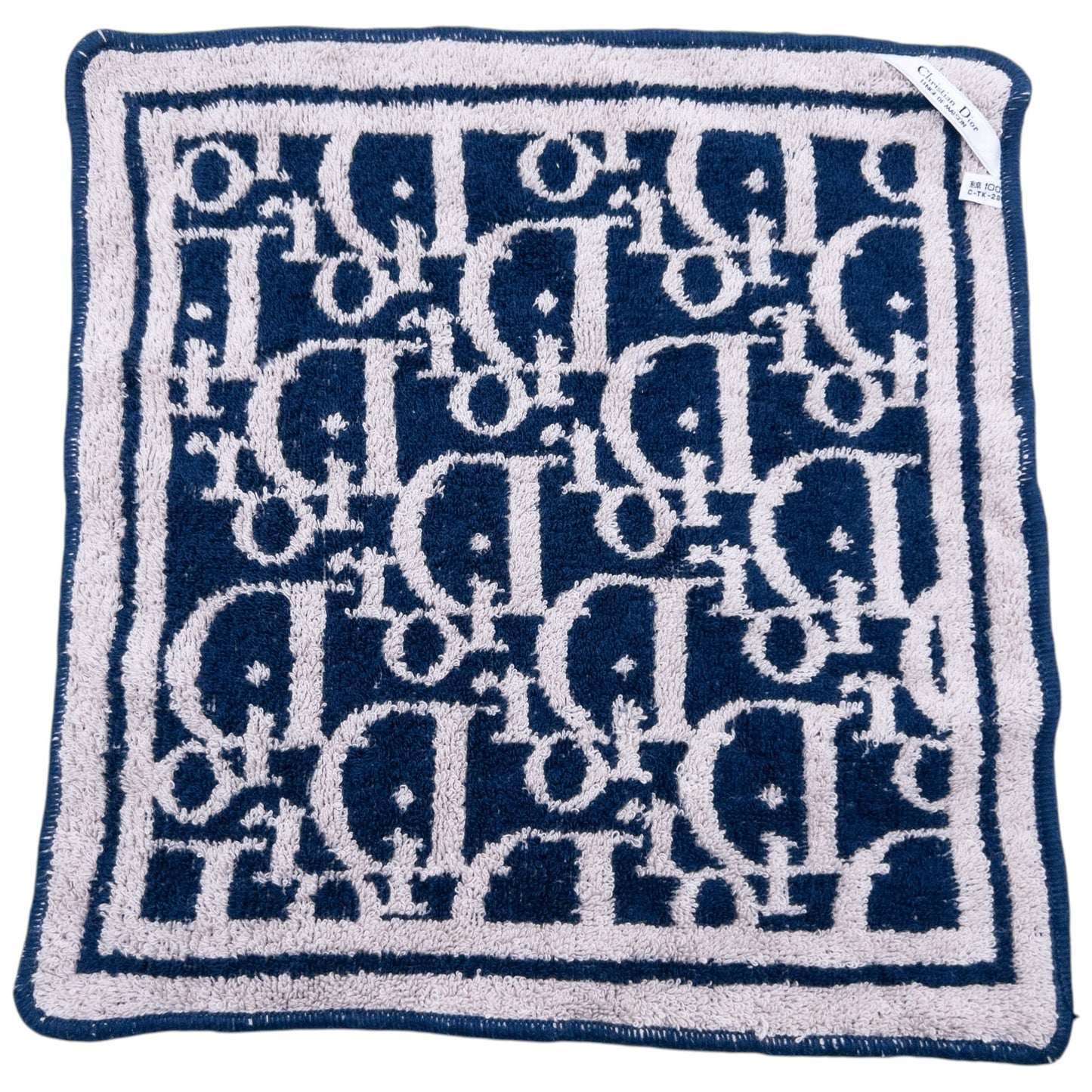 Vintage 90s Dior Monogram Flannel Towel | O/S, Navy