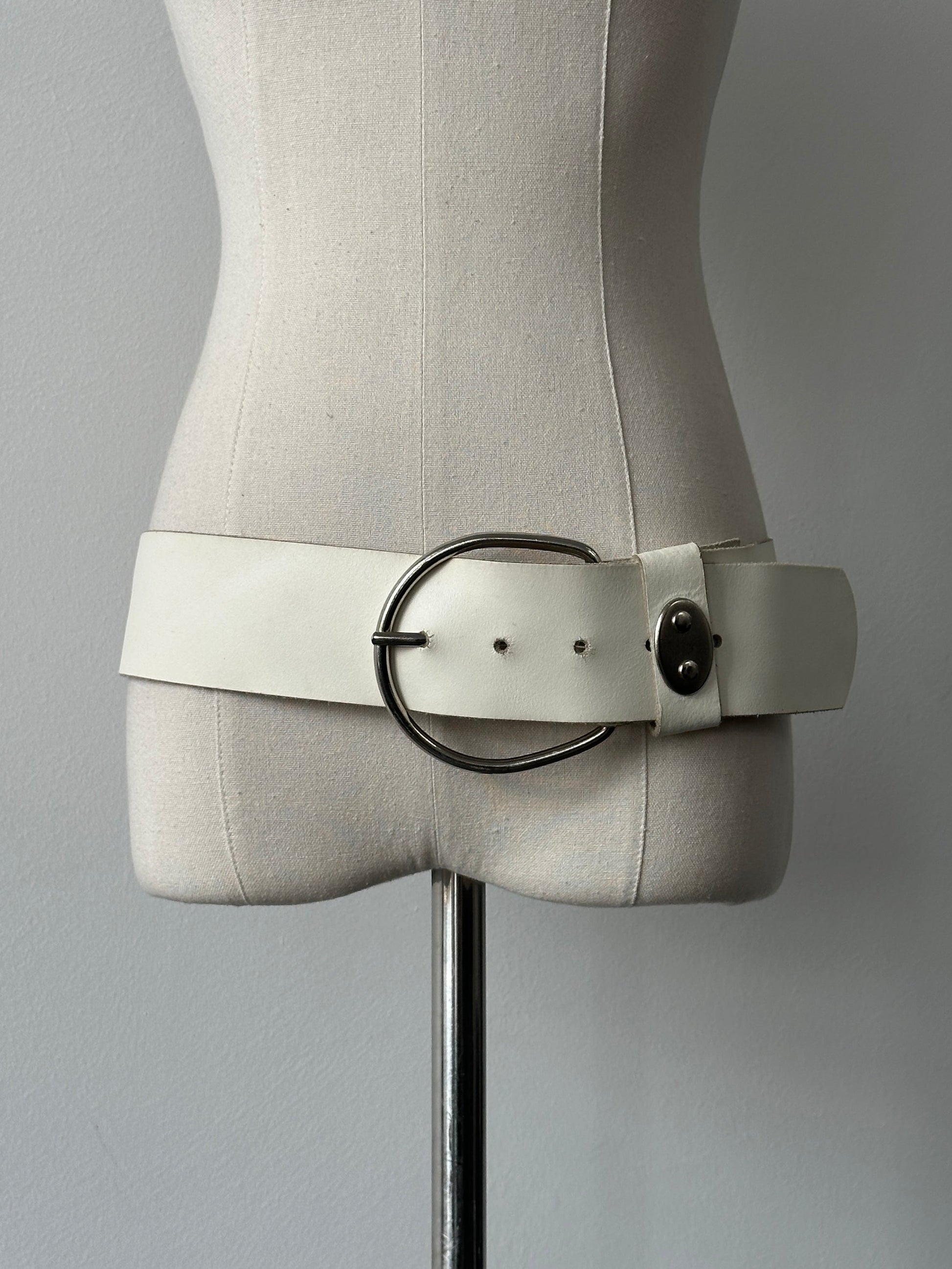 Vintage 1990s Leather Chunky Belt - W30-34