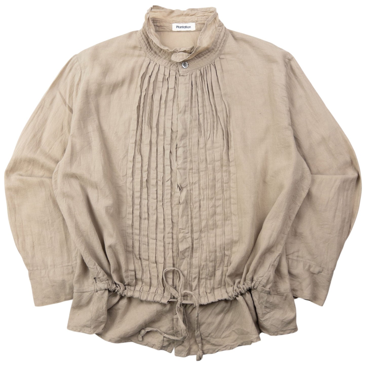 Vintage 90s Plantation By Issey Miyake Blouse Shirt Womens Size S | Small, Beige