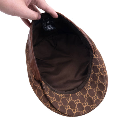 Vintage 2000s Gucci Monogram Flat Cap Size L | O/S, Brown