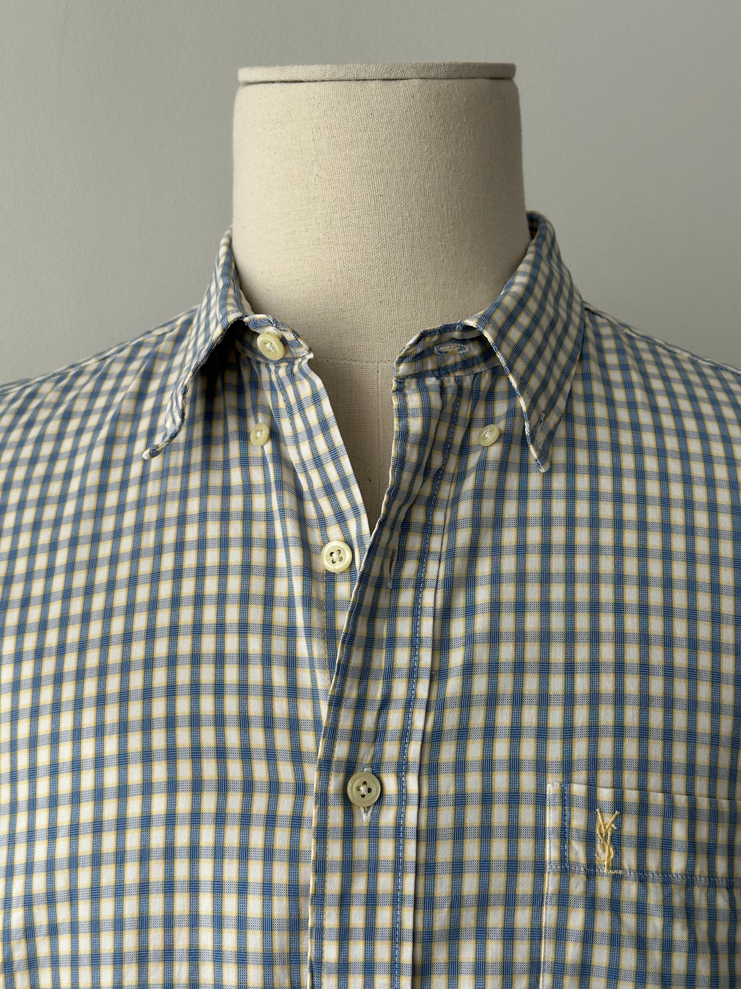 Yves Saint Laurent Pour Homme 1990s Check Short Sleeve Shirt - XXL