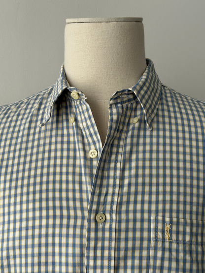 Yves Saint Laurent Pour Homme 1990s Check Short Sleeve Shirt - XXL