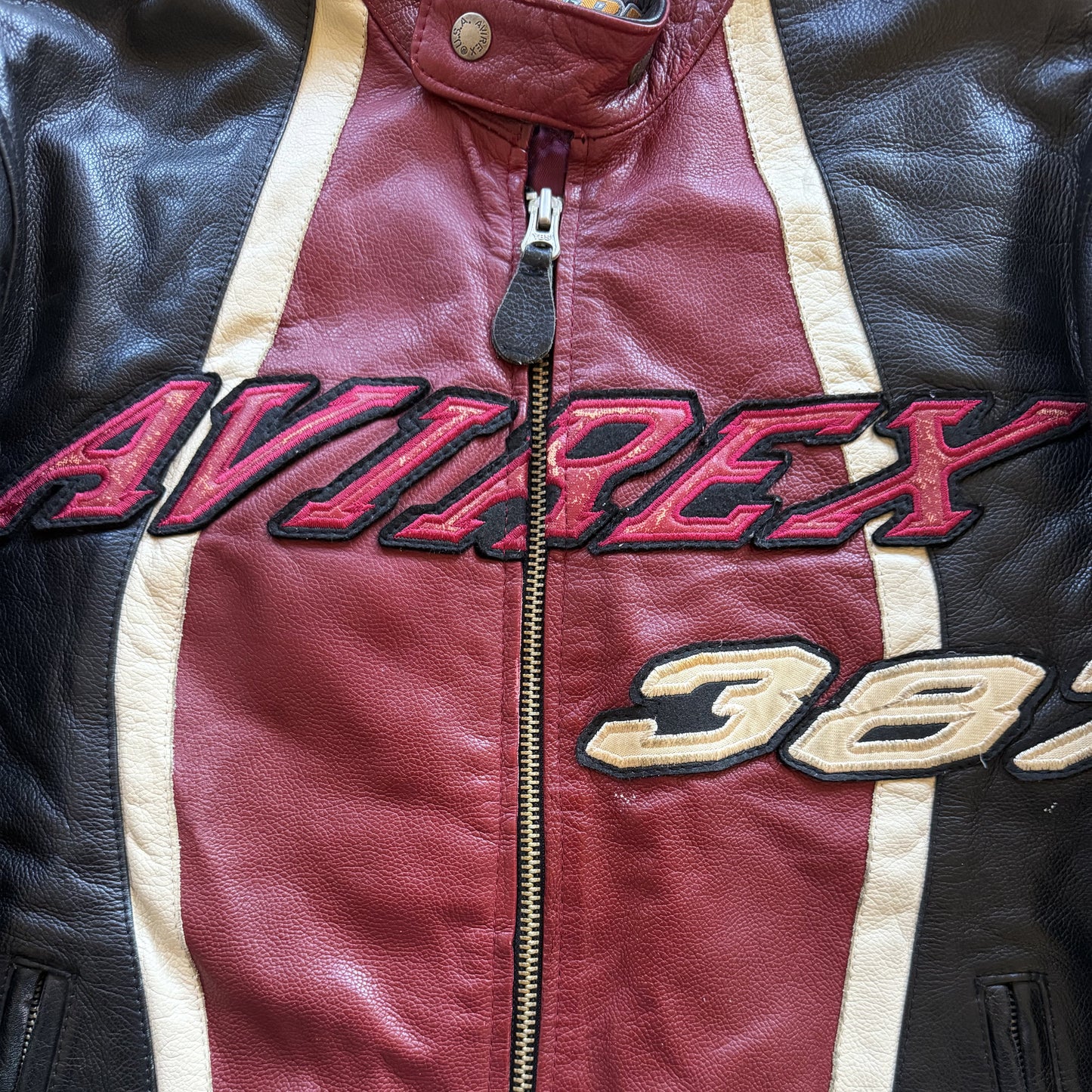 Avirex 387 Leather Racing Jacket - S