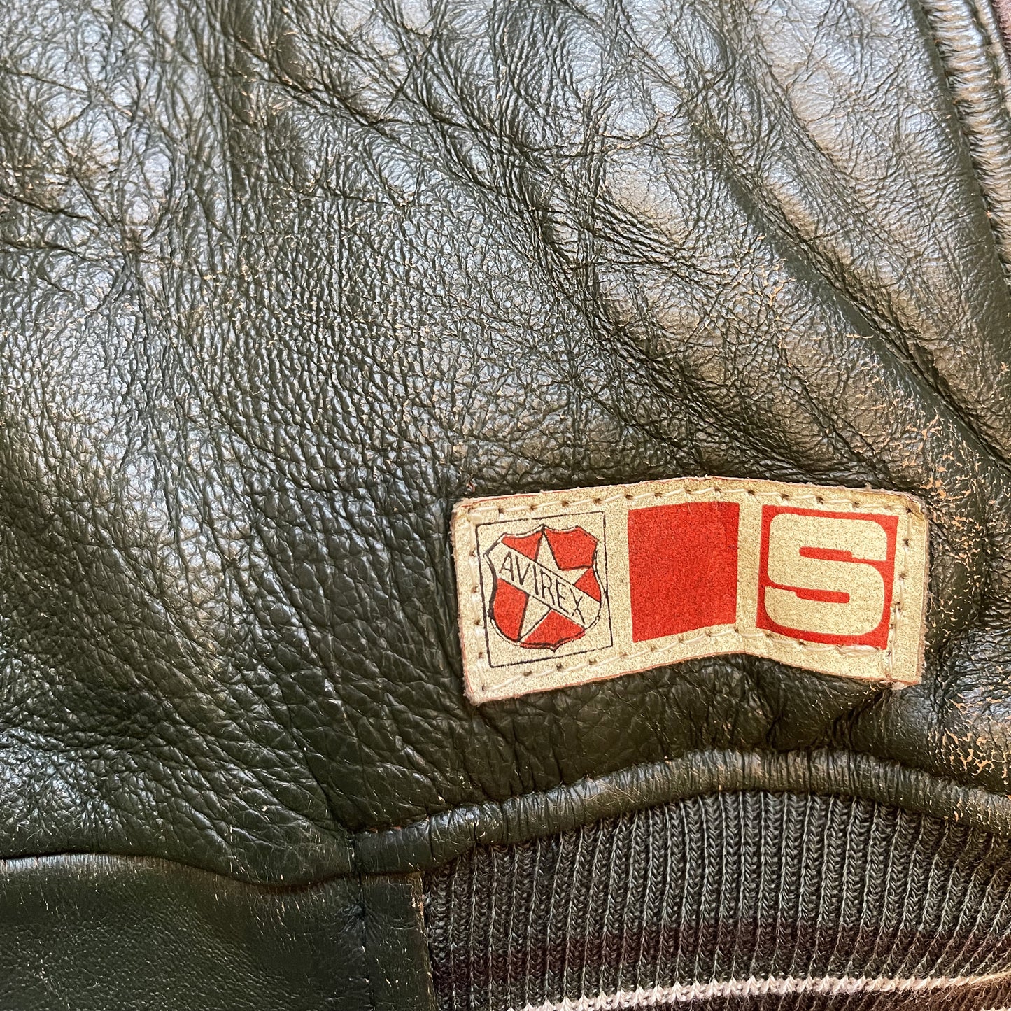 Avirex Wild Bears Leather Varsity Jacket - S