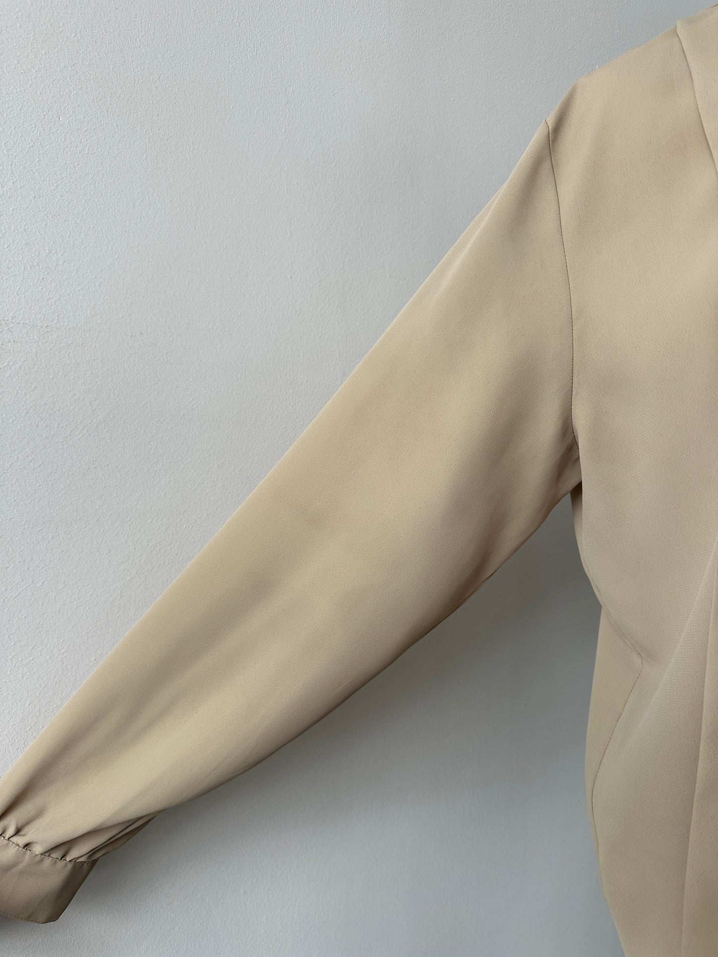 Vintage 1980s High Neck Pleated Shirt - M-L