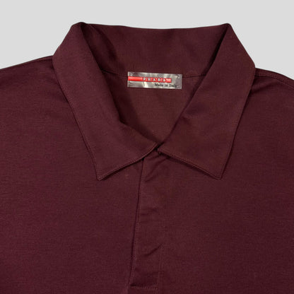 Prada Sport 00’s Burgundy Soft Cotton Nylon Detailed Shirt - M