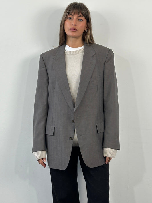 Christian Dior Monsieur 1990s Stripe Single Breasted Blazer 44R/XL