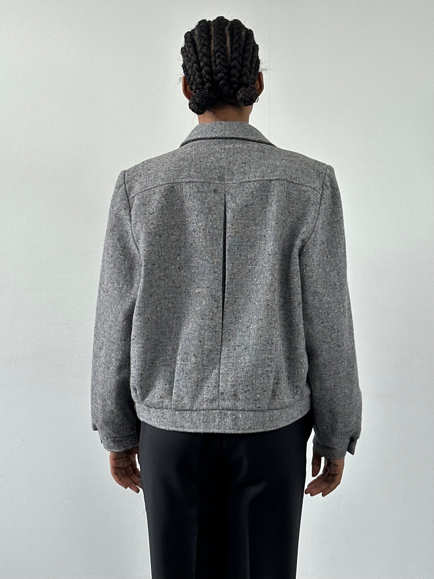 British Vintage 1980s Pure Wool Bomber Jacket - M