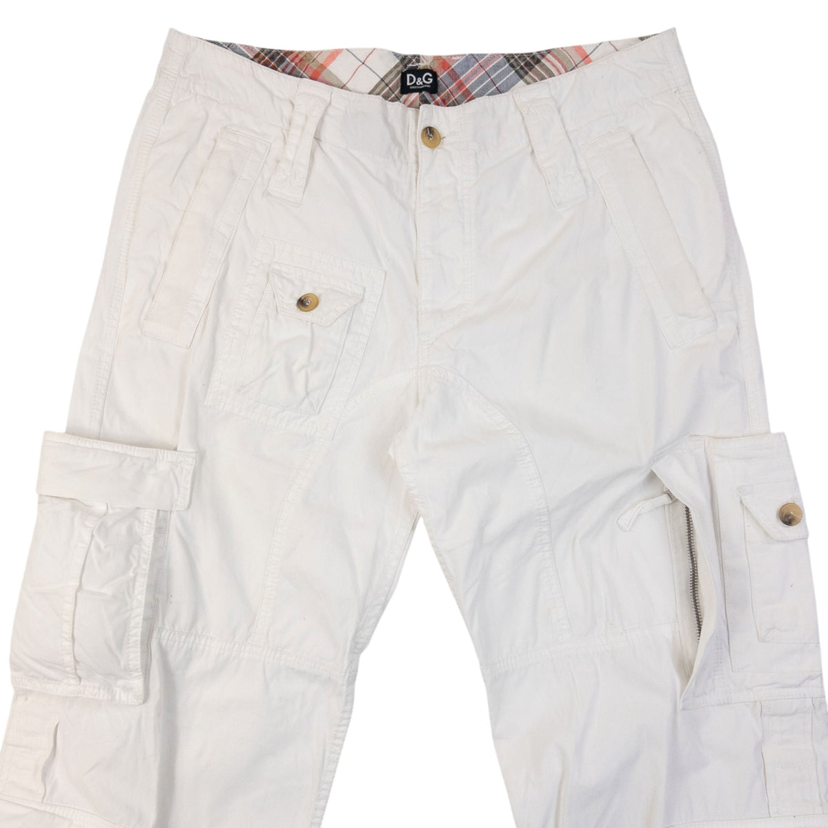 Vintage 2000s Dolce & Gabbana Cargo Trousers Size W35 | W35, White